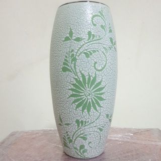 Bình bông men dạng giả cổ hoa xanh sứ Bát Tràng