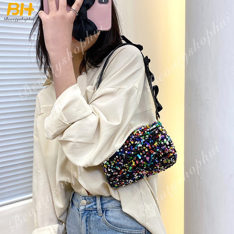 Túi Xách Đeo Vai / Kẹp Nách Đính Kim Sa Nhiều Màu Mới 2022 Cho Nữ