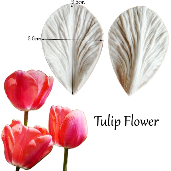 Khuôn Silicone Tạo Hình Cánh Hoa Mẫu Đơn / Hoa Tulip Trang Trí Bánh Kem C337