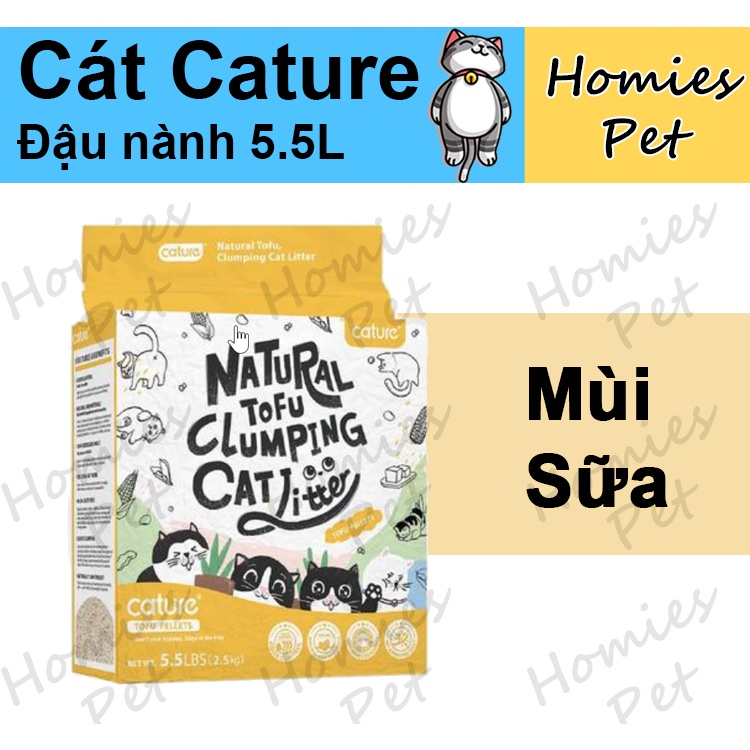 Cát vệ sinh cho mèo, Cát đậu nành Cature 5,5l, tofu cature, cát mèo - Homies Pet