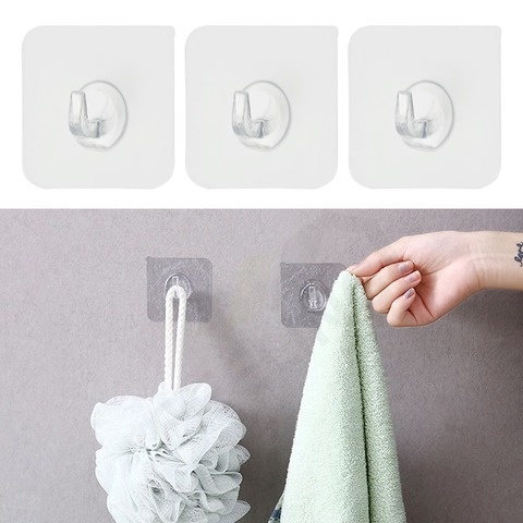 FEELING 💪1 Móc Dán Tường Trong Suốt Chịu Lực Tốt Chống Thấm Nước Tiện Dụng Cho Nhà Bếp / Phòng Tắm