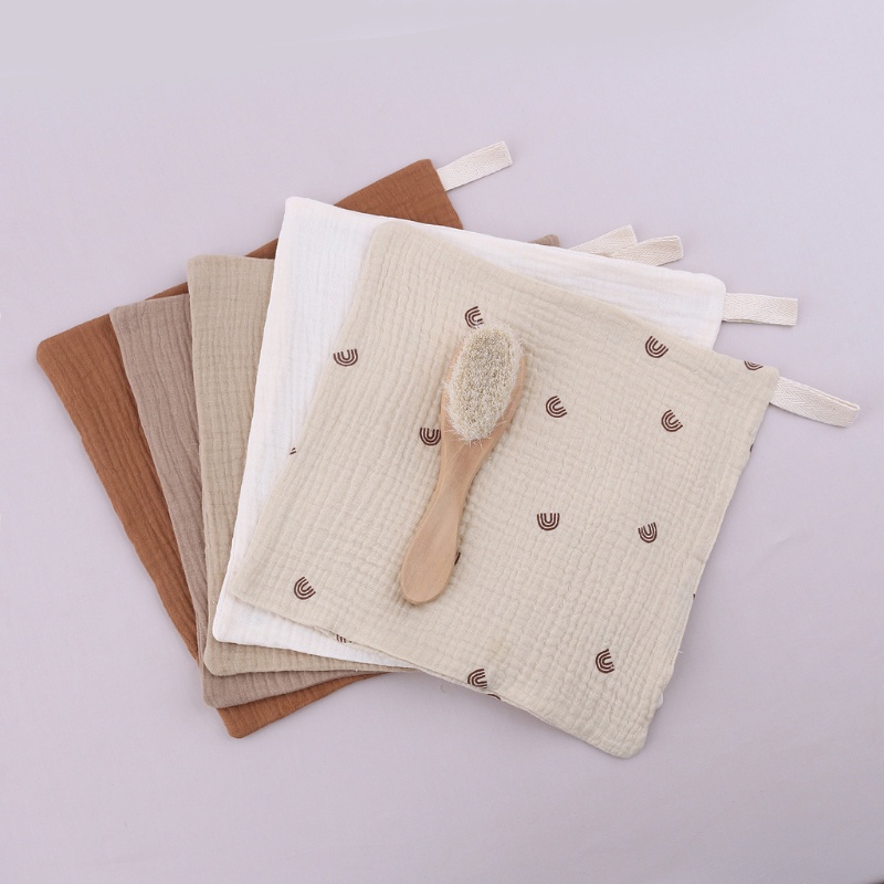 Set 5 Khăn Lau Mặt Bằng Cotton Hình Vuông Cho Bé Sơ Sinh