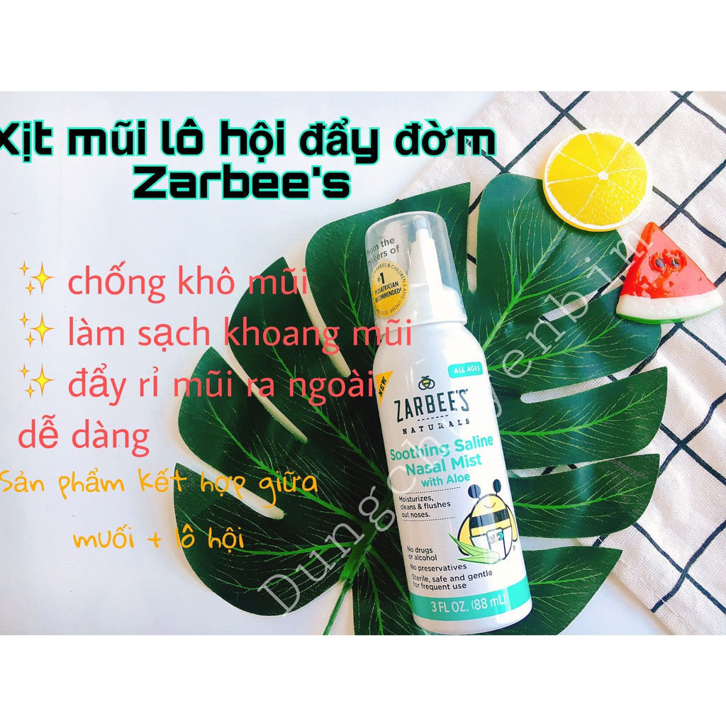 Xịt mũi lô hội Zarbee's Natural 88ml