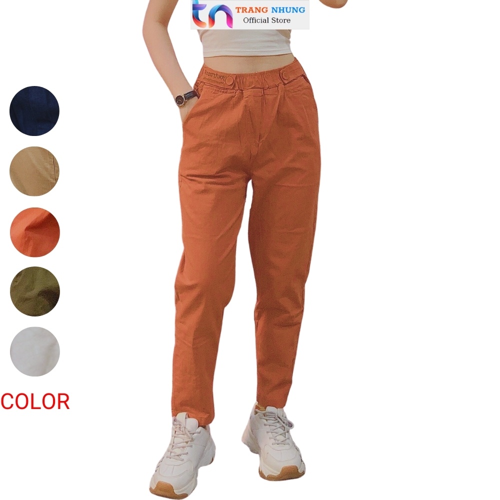 [ 5 MẪU ] Quần Baggy Nữ Kaki Lưng Thun Cao Cấp Chất Siêu Xịn Co Giãn 4 Chiều Kiểu Dáng Thể Thao TRANG NHUNG