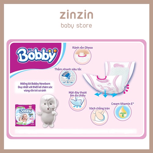 [HÀNG TẶNG] Miếng lót sơ sinh, tã sơ sinh BOBBY Newborn 1 (NB1-64, NB1-108)