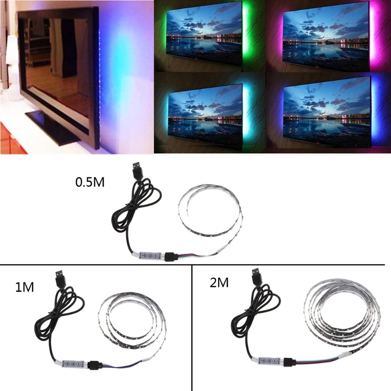 Dây Đèn LED 30 Bóng 5V 3528 RGB USB Chống Nước Trang Trí TV