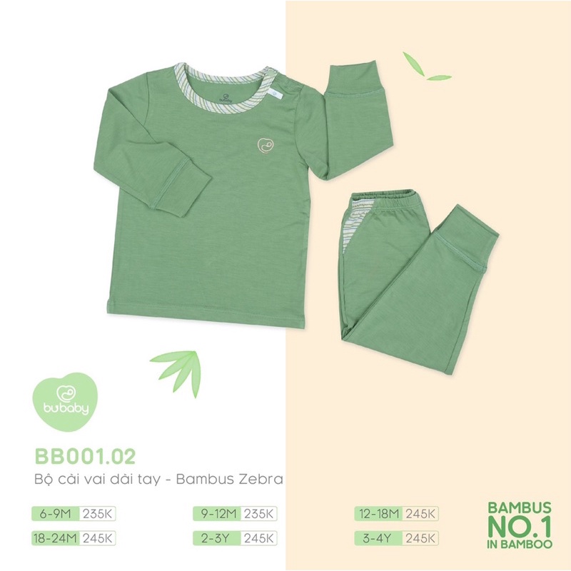 Bu baby - Bộ cài vai dài tay BambusZebra BB001.02