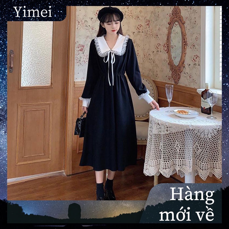French fashion long-sleeved dress autumn gentle wind