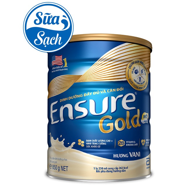 Sữa bột Ensure Gold Abbott (HMB) vani/GREEN HEALTH hạnh nhân lon 850gr date mới