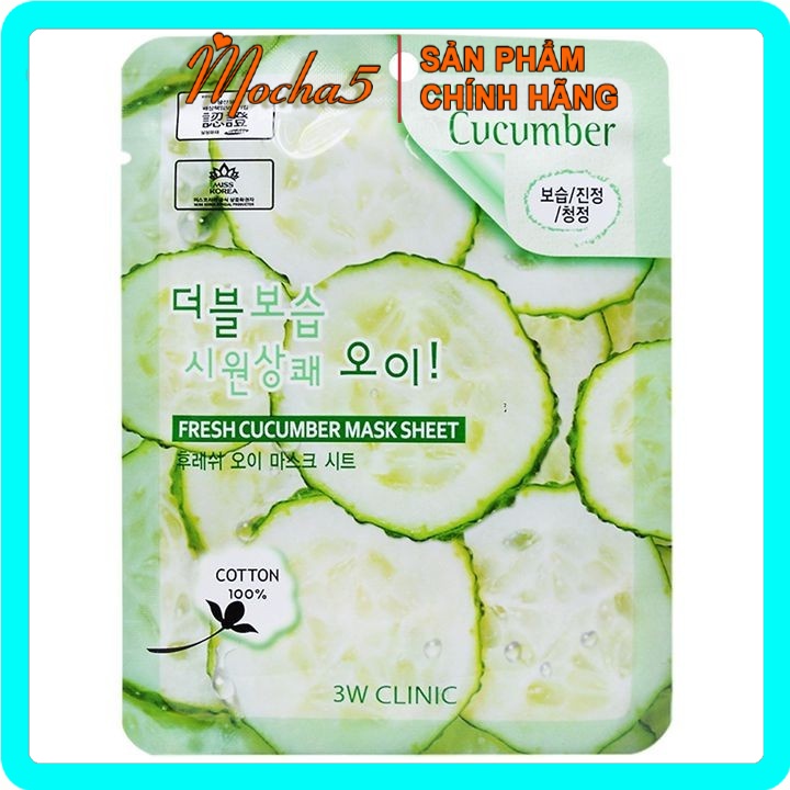 Bán lẻ miếng mặt nạ 3W Clinic Fresh Mask dưỡng trắng mịn da 23ml