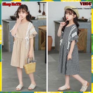 Váy bé gái size đại,váy kẻ caro dành cho bé gái 3-14 tuổi VH04