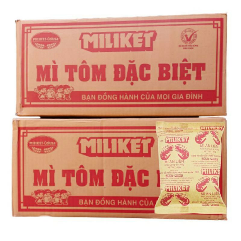 MÌ TÔM ĐẶC BIỆT MILIKET 65G/GÓI-THÙNG 100 GÓI
