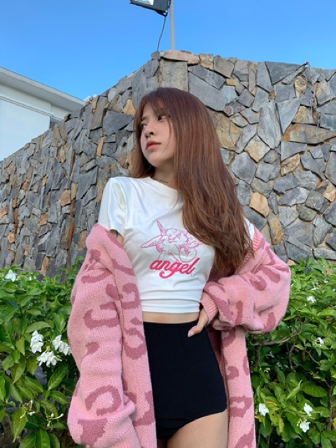 [Mã WASKT304 giảm 15% tối đa 30K đơn 99K] Croptop Angel thêu | BigBuy360 - bigbuy360.vn