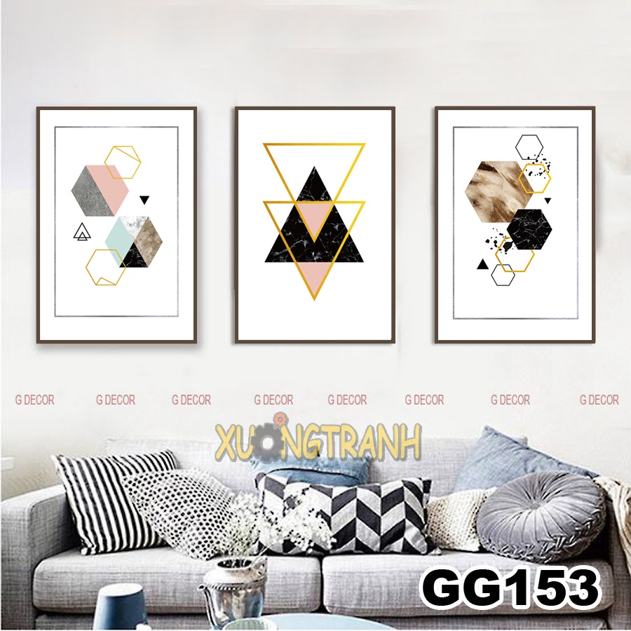 Tranh treo tường canvas 3 bức phong cách Bắc Âu 106, tranh phong cảnh trang trí phòng khách, phòng ngủ, phòng ăn,spa.