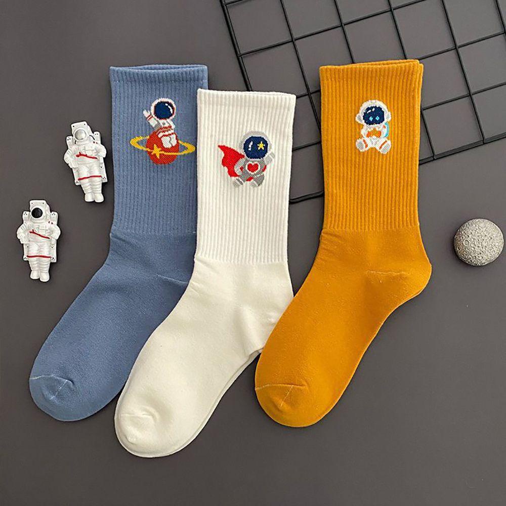 Vớ Cotton Mềm Thêu Hình Phi Hành Gia VANES1 Thời Thượng Cho Nam Và Nữ