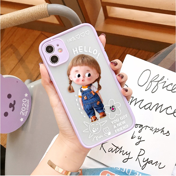 Ốp lưng iphone Baby Hello nhám viền nổi cong 5/5s/6/6plus/6s/6splus/7/7plus/8/8plus/x/xr/xs/11/12/pro/max/plus/promax | BigBuy360 - bigbuy360.vn