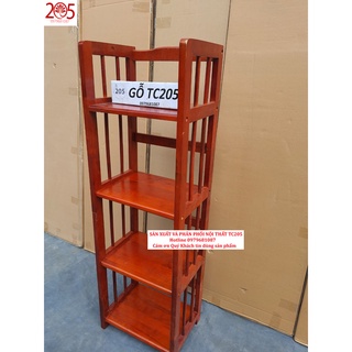 Kệ sách gỗ 4 tầng 40x28x120cm GỖ CAO SU 100%