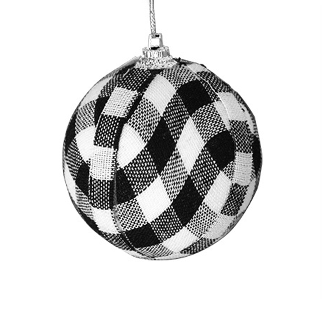 Set 6 Trái Châu Màu Trắng / Đen 7cm Trang Trí Cây Thông Noel