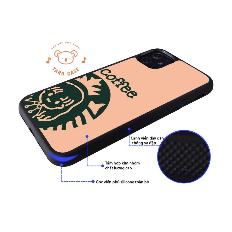 Ốp iphone ⚡ 𝐅𝐑𝐄𝐄𝐒𝐇𝐈𝐏 ⚡ Ốp iphone silicon 4 lớp chống va đập Queen coffee