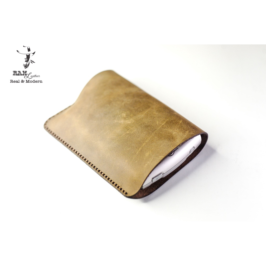 Bao Da Blackberry 8700 Da Bò Sáp Nâu - RAM Leather