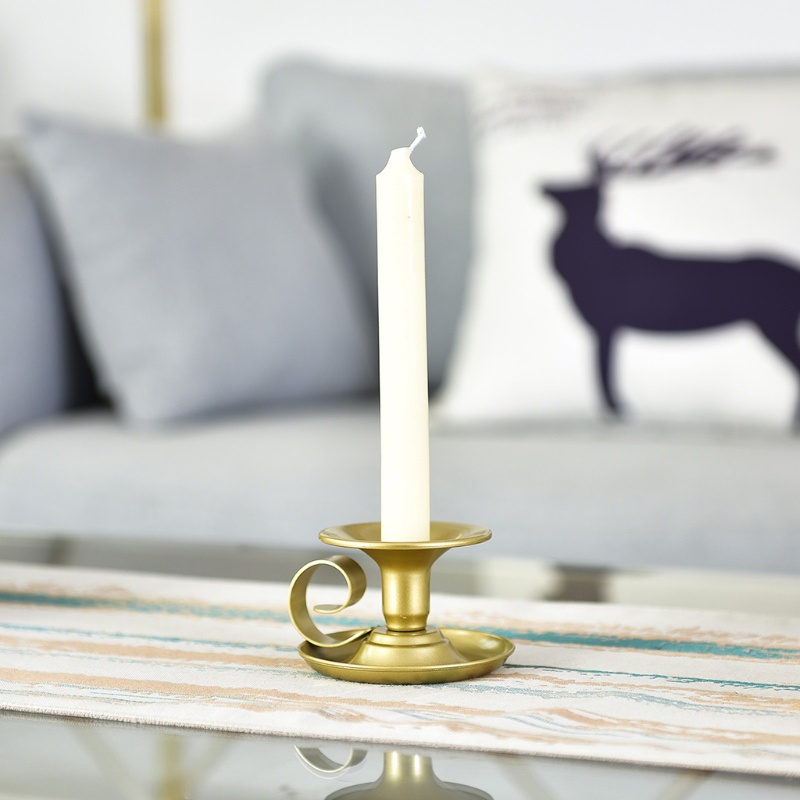 Bộ 2 Giá Đỡ Đèn Cầy Bằng Kim Loại Phong Cách Retro Đơn Giản