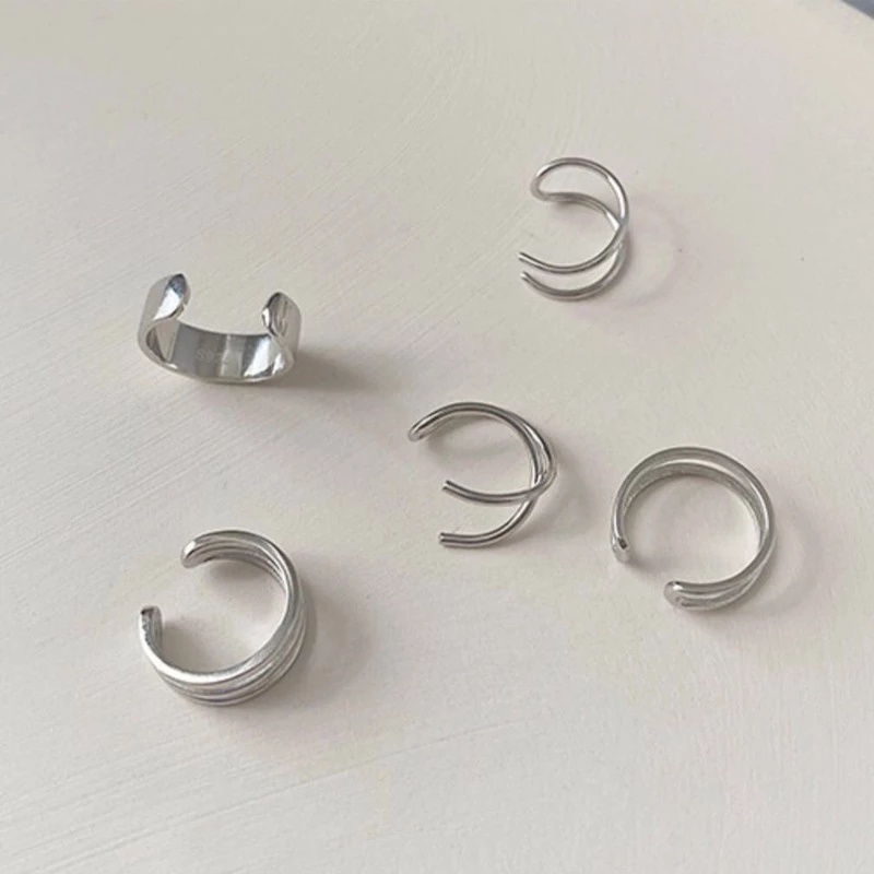 Set 2 khuyên kẹp tai thiết kế đơn giản thời trang cá tính cho nữ