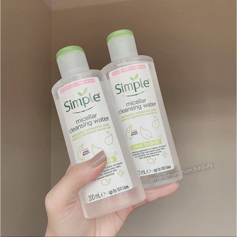 (CHÍNH HÃNG) [NEW] Nước Tẩy Trang Simple Micellar Cleansing Water 200ml