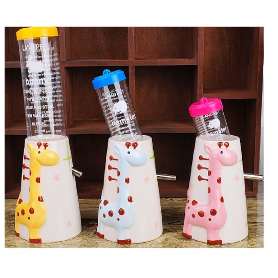 Đế Đựng Bình Nước Bằng Sứ In Hình Cho Hamster, Thỏ, Sóc
