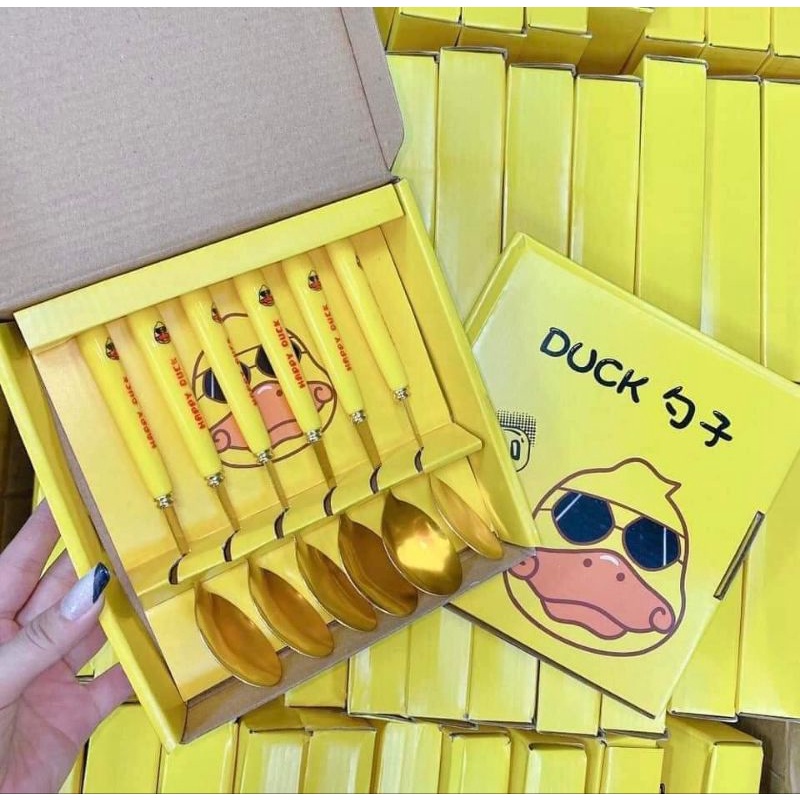 Bộ 6 muỗng hình vịt Duck siêu đáng yêu - Set 6 thìa hình vịt cute