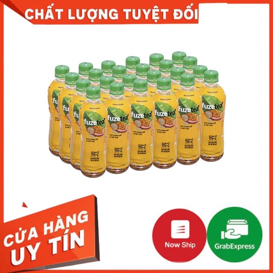 Thùng 24 Chai Trà Chanh Dây Và Hạt Chia Fuzetea + 450ml/chai - Vị ngon thanh mát - Sống ngày tươi trẻ