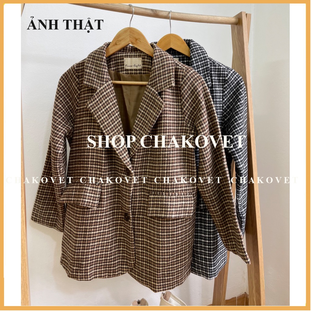 Áo dạ kẻ nữ 2 lớp AD8113, kiểu áo vest khoác ngoài dài tay 2 cúc hàng đẹp loại 1 êm tay  thời trang thu đông hàn quốc | BigBuy360 - bigbuy360.vn