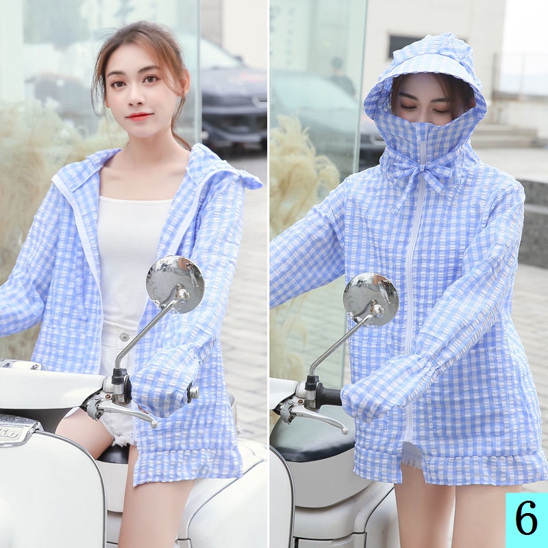 Áo Khoác Cotton Chống Tia Uv Size Lớn Có Mũ Trùm Đầu Chống Tia Uv Phong Cách Mới Mùa Hè Cho Nữ