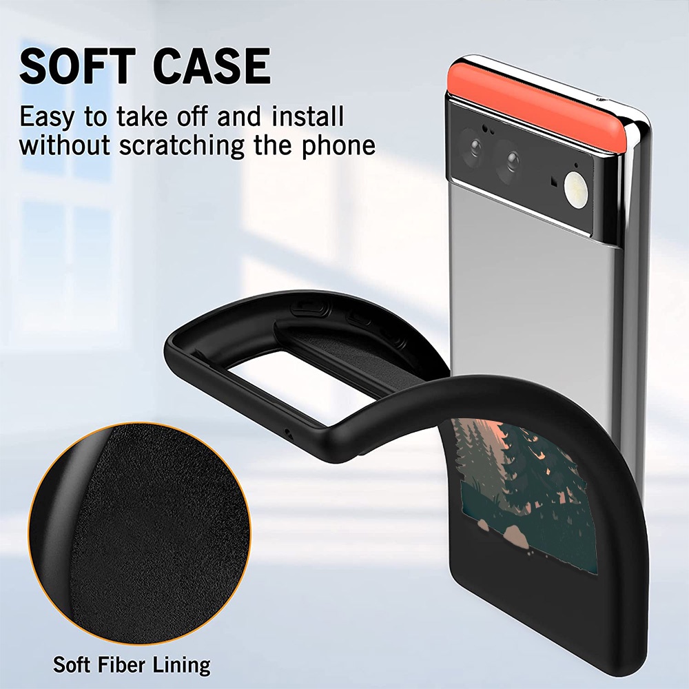 Ốp điện thoại mềm siêu mỏng màu đen in họa tiết hoạt hình cho Google Pixel 6 Pro 5A 5G 3XL 3a XL 4A