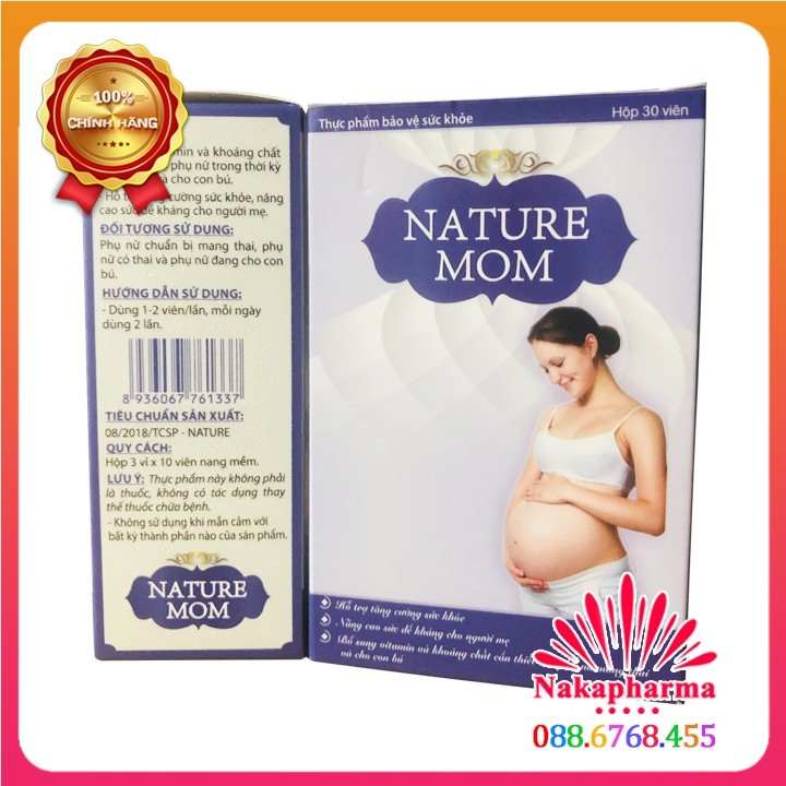 ✅ Nature Mom – Bổ sung vitamin và khoáng chất, tăng cường sức đề kháng cho người mẹ mang thai và cho con bú, bà bầu