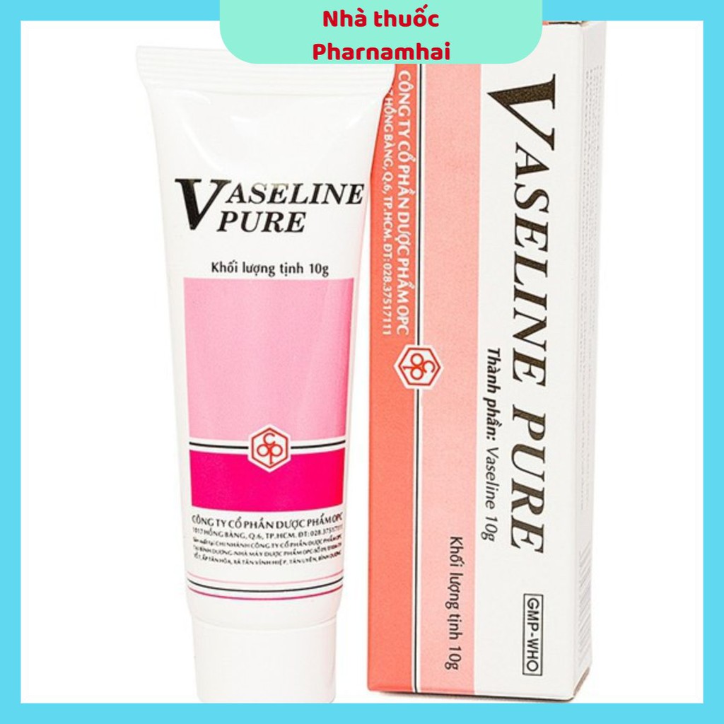 Nhà thuốc Pharnamhai, Tuýp dưỡng ẩm hương dâu Vaseline Pure – OPC (10g)