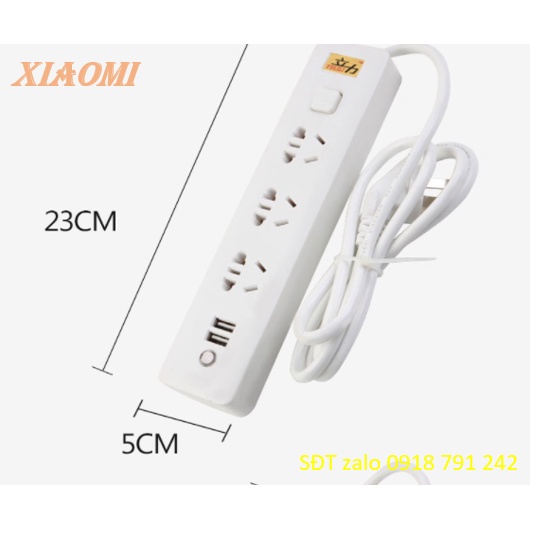 COMBO Ổ CẮM XIAOMI DÀI VÀ TRÒN 2500W, CÓ CỔNG USB SẠC NHANH ĐIỆN THOẠI, CHÍNH HÃNG XIAOMI