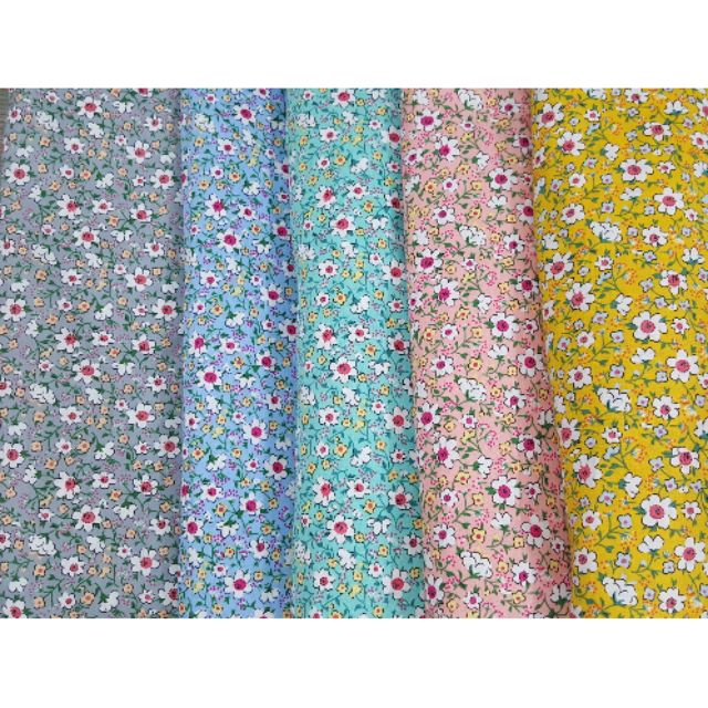 Vải thô cotton hoa nhí 5m khổ 1m5