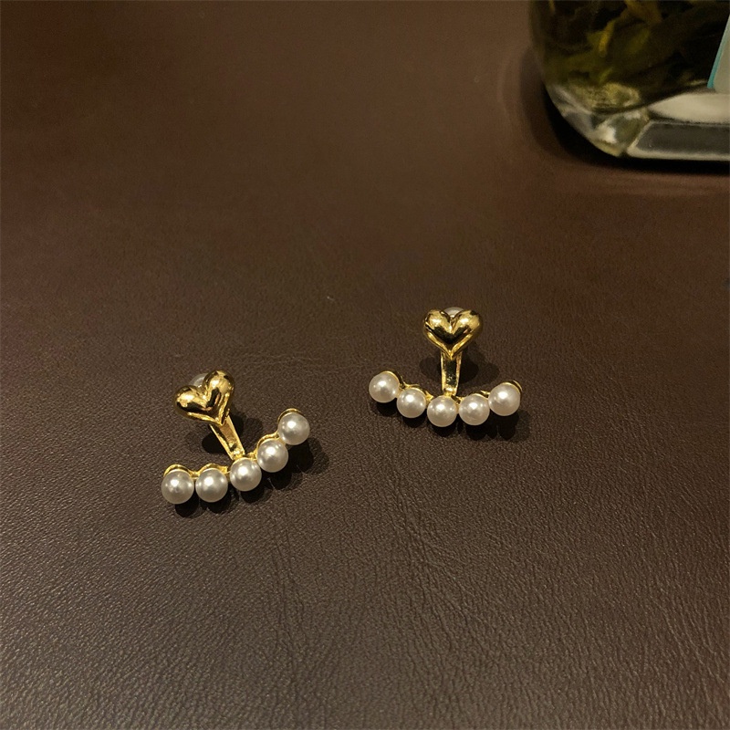 Bông Tai Mạ Bạc 925 Hình Trái Tim Một Bên Phong Cách Đơn Giản Độc Đáo