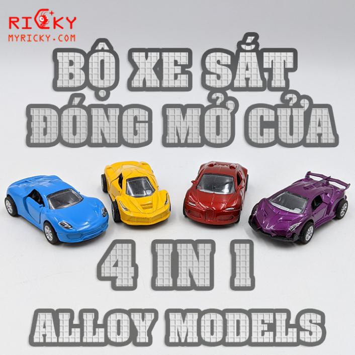 4 IN 1 Bộ xe sắt đóng mở cửa Alloy Models