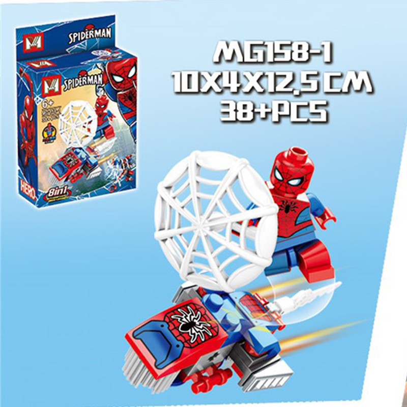 Lego Spiderman 8 In 1 Avenger Marvel - Đồ Chơi Lego Minecraft Lắp Ghép Người Nhện - 300 Chi Tiết - PiBo