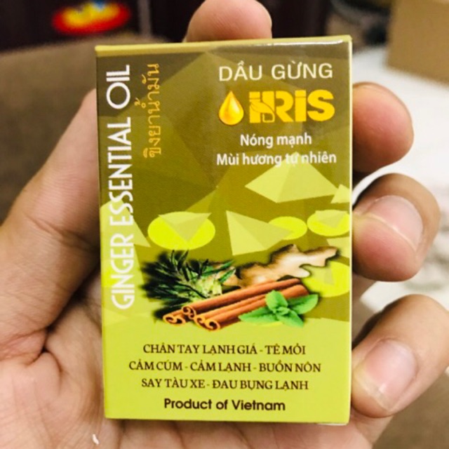 Dầu gió gừng iris 3ml mùi hương tự nhiên