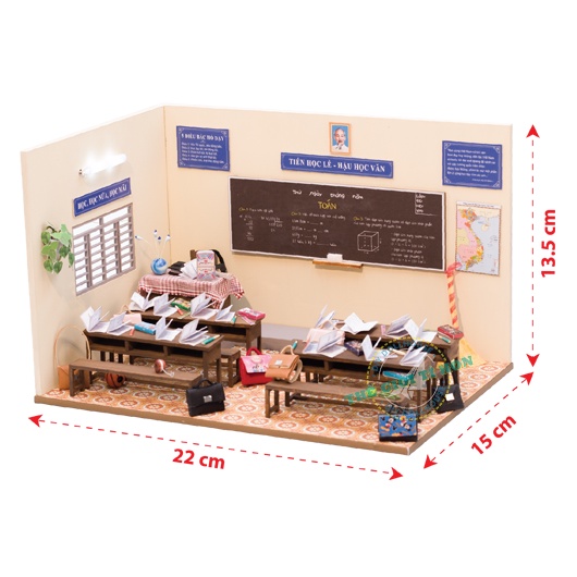 Mô Hình Lớp Học Sài Gòn Xưa Và Nay Thu Nhỏ - Ký Ức Tuổi Học Trò - HT01