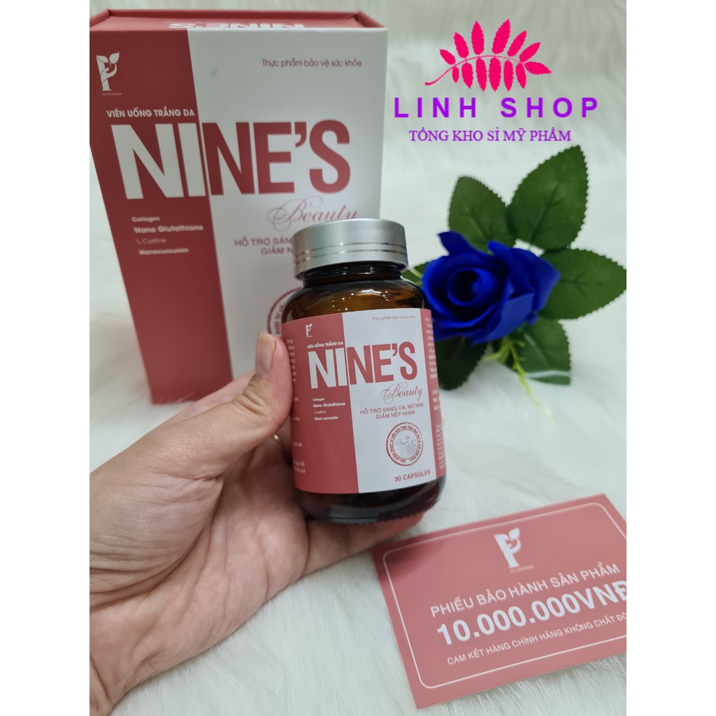 Nines Beauty trắng da, mờ nám, giảm nếp nhăn (Hộp 30 Viên)