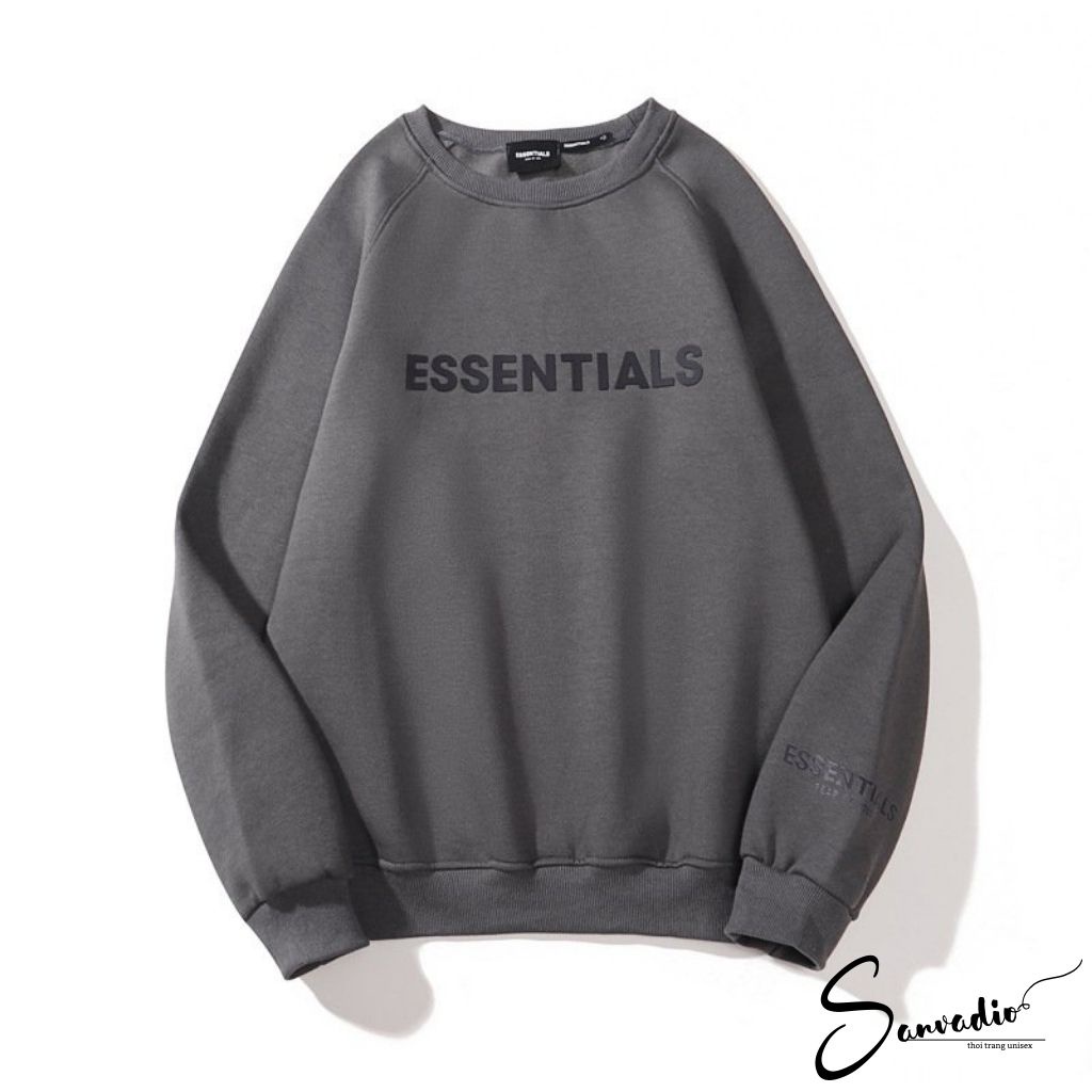 ÁO NỈ HOODIE Essentials SANVADIO Áo sweater In cao su nổi , áo nỉ bông unisex nam nữ AN207