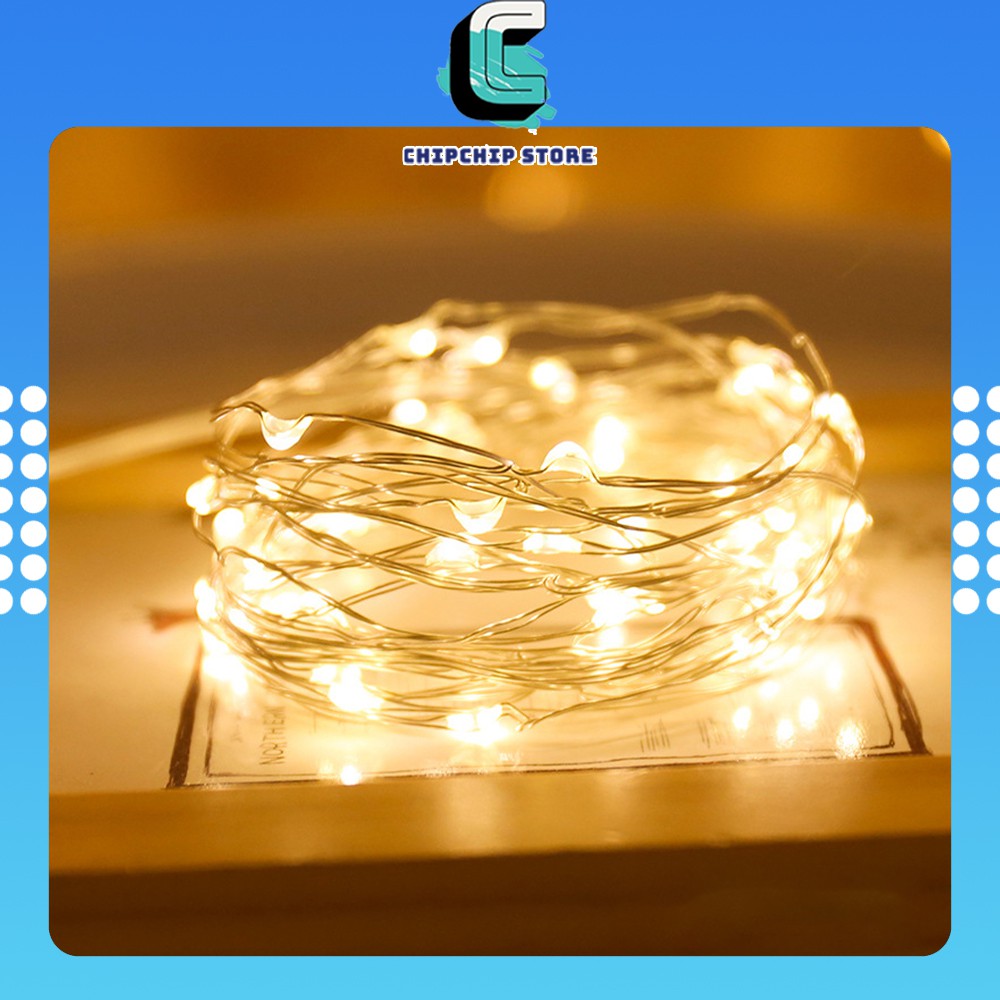 Dây đèn led Đom Đóm Fairylight dùng pin,dây đèn led nhấp nháy nhiều màu sắc, dài 3m