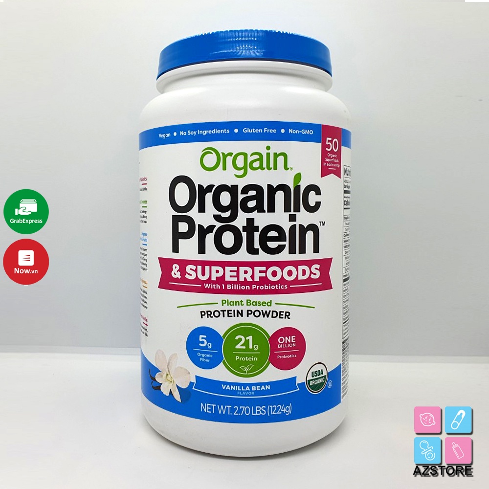 Bột Protein hữu cơ Orgain Organic Protein - Protein hữu cơ tốt nhất hiện nay