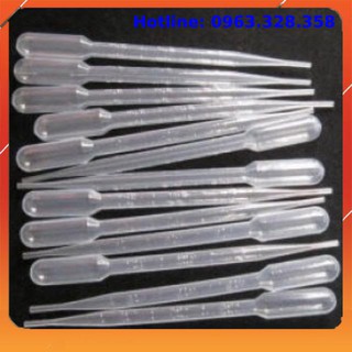 Ống hút sữa, ống hút nhỏ giọt- pipet nhựa 3ml {túi 100}