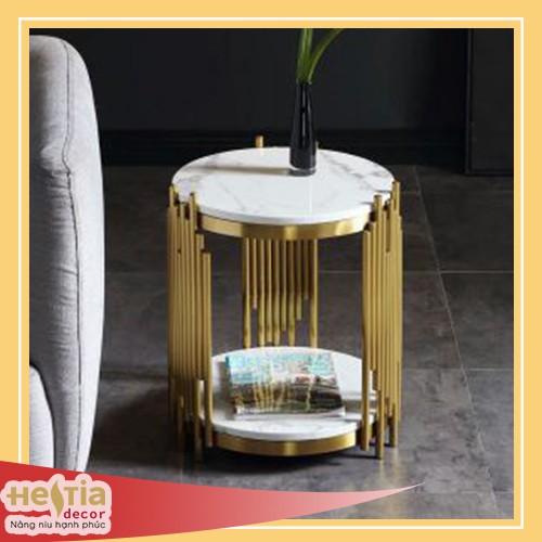 Bàn Trà Thiết Kế (BT14) mặt đá nhân tạo, khung kim loại sơn tĩnh điện phù hợp mọi không gian