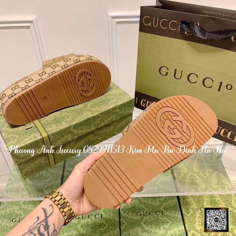 Lê Gucci Nâu 2 Dáng Cao Thấp Full Size 35-39