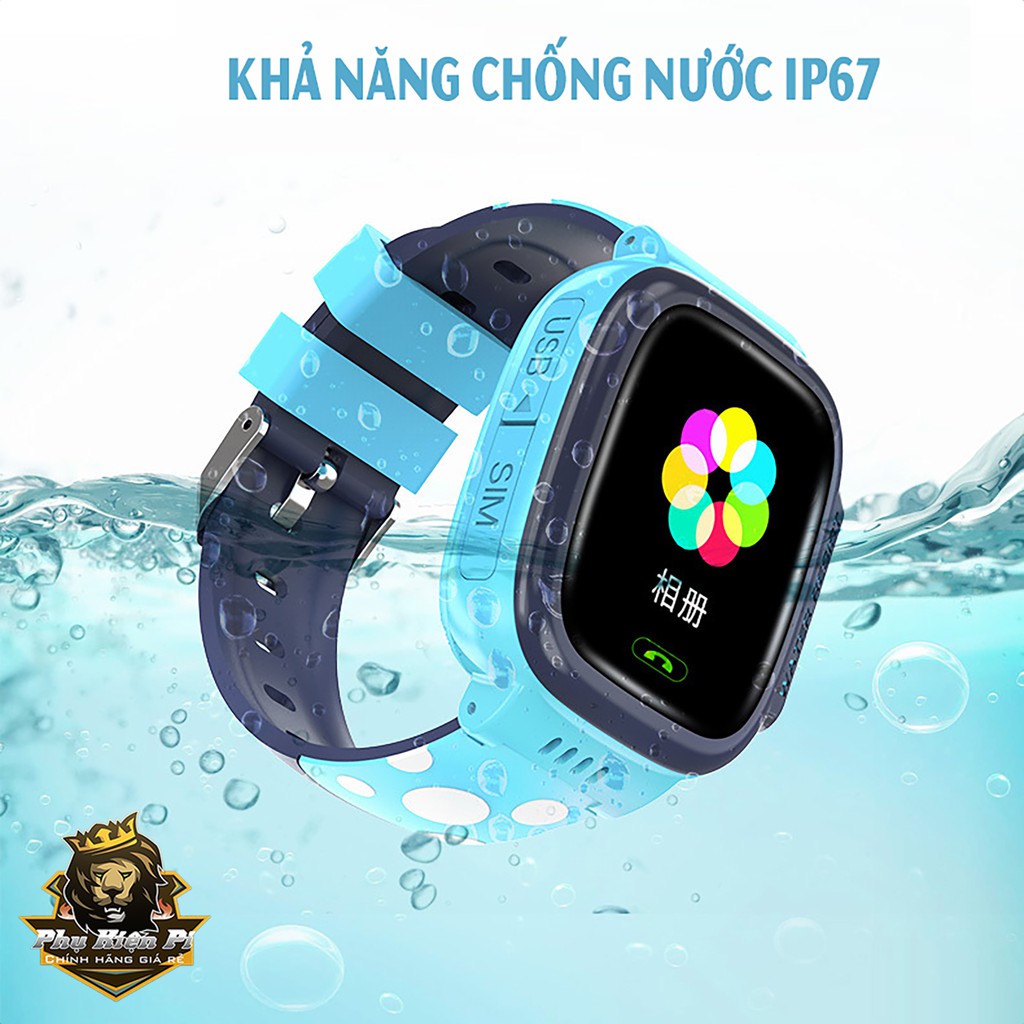 Đồng hồ thông minh trẻ em y92, smart watch kid lắp sim nghe gọi, định vị trẻ em, có wifi, chống nước ip67, bảo vệ trẻ